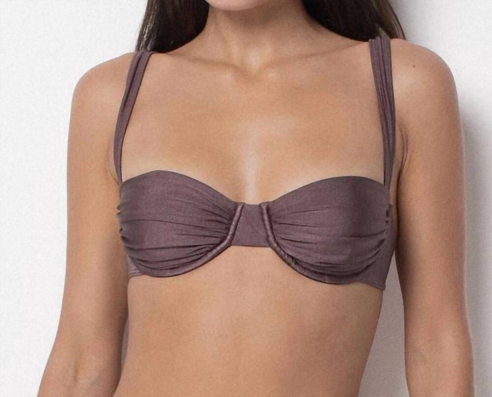 NEW BELLE ANNA women's oracle top in shiny espresso